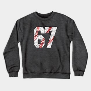 Vintage #67 Baseball Laces Baseball Mom Jersey Love Baseball Crewneck Sweatshirt